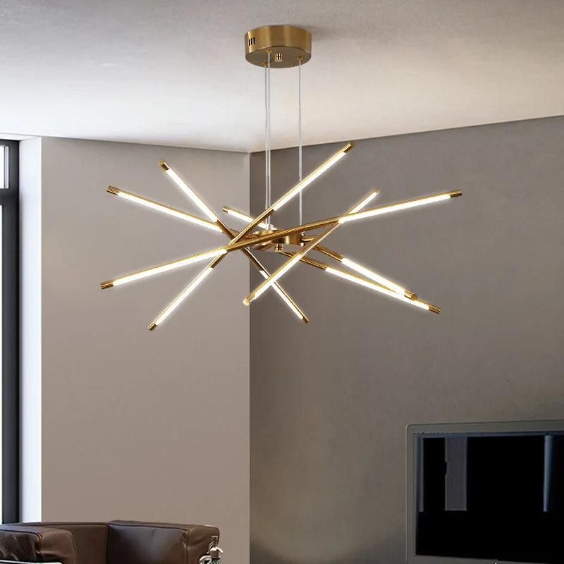 lustre design en forme de bâton avec luminaires led - vue 1 sur 24