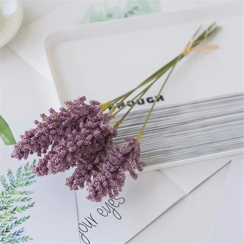 lot de 6 épis de blé et fleurs de lavande pour décoration de mariage - vue 8 sur 13