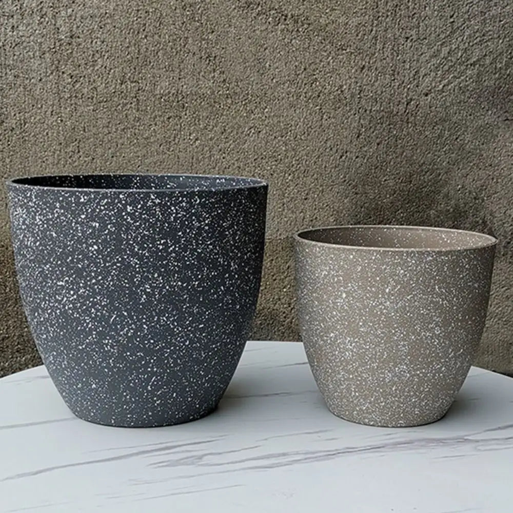 pot de fleurs tendance en plastique imitation pierre pour bonsaï et balcon - vue 3 sur 10