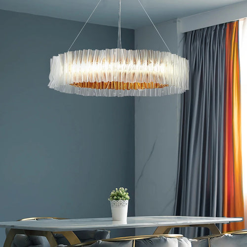 lustre acrylique design italien pour restaurant hôtel led - vue 3 sur 6