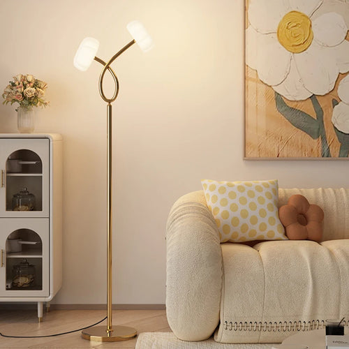 Nordic modern floor lamp white minimalist bedroom, living room, TV cabinet, sofa side decoration LED floor lamp - vue 4 sur 9