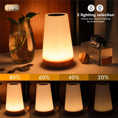 13 Color Changing Night Light RGB Remote Control Touch Dimmable Lamp Portable Table Bedside Lamps USB Rechargeable Night Lamp - vue 4 sur 7