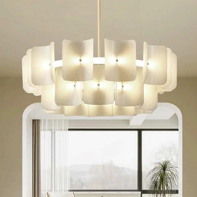2024 LED Chandeliers Fingerprint Chandelier, Silent Style Eye Protection Living Room Bedroom Luxury Chandelier Home Decoration - vue 1 sur 9
