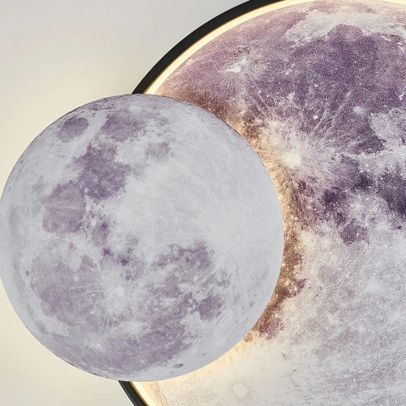applique murale ronde lune moderne décorative pour intérieur et cadeau - vue 6 sur 8