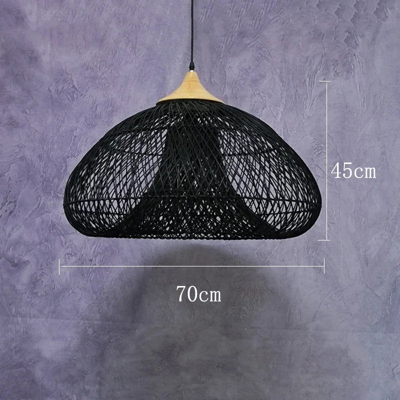 Suspension vintage d'Asie du Sud-Est Lampes en rotin de haute qualité Salon Restaurant Cuisine Luminaires Loft Luminaires - vue 21 sur 21