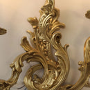 applique murale vintage rococo en laiton et cuivre
