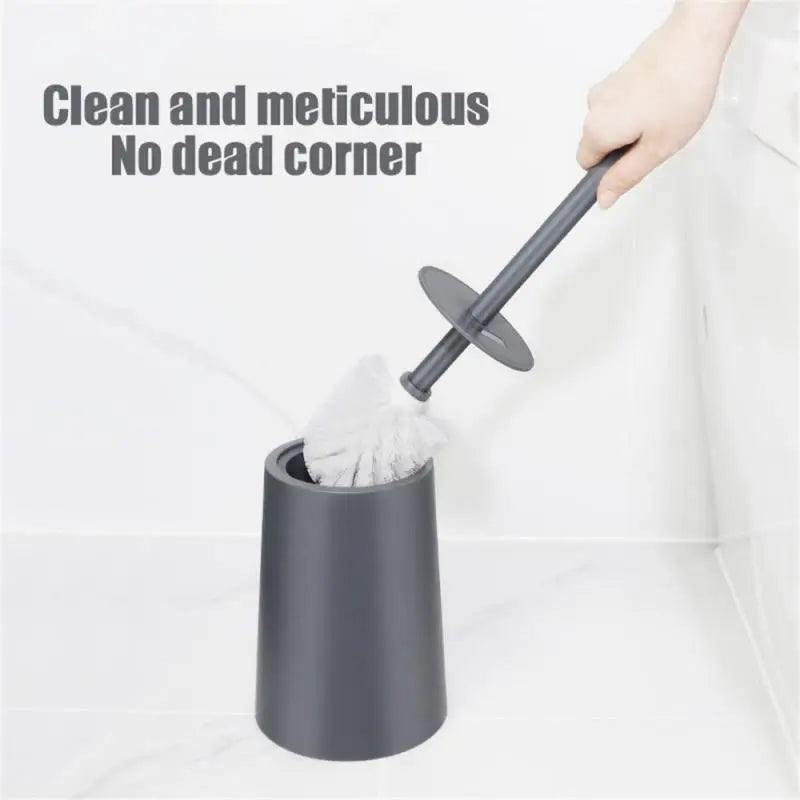 brosse de toilette moderne avec couvercle design élégant accessoires de nettoyage - vue 3 sur 9