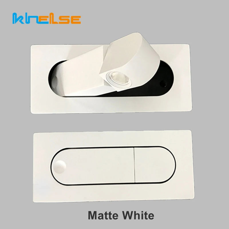 3W Embedded LED Wall Lamp 350 Rotation Adjustable Bedside Hotel Headboard Reading Light Bedroom Foldable Decor Sconce AC85-265V - vue 1 sur 13