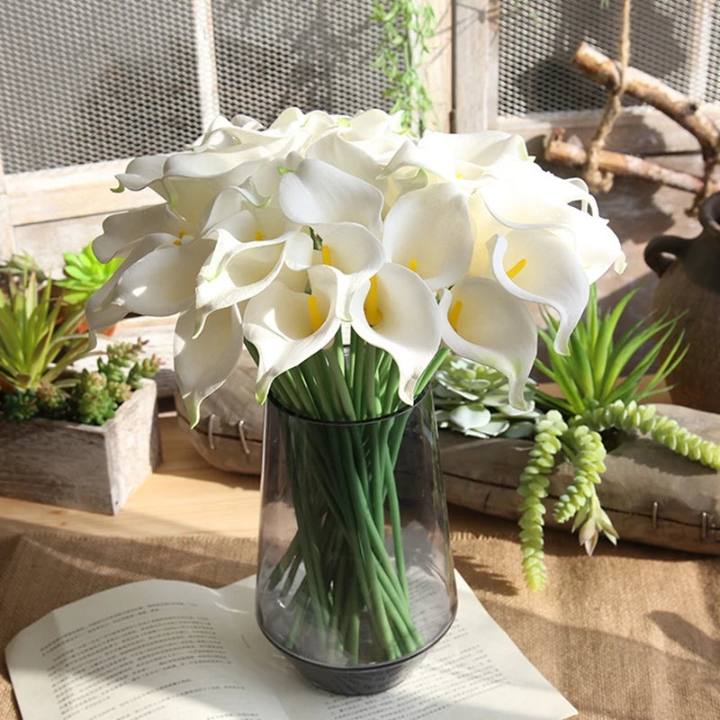 lot de fleurs artificielles lys calla pour mariage et décoration - vue 5 sur 17