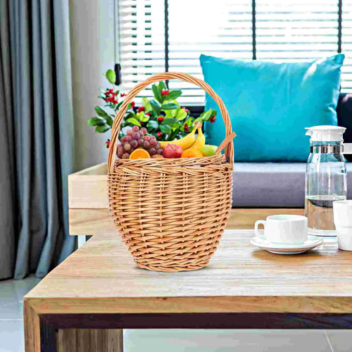 lot de 10 paniers en rotin naturel pour rangement extérieur et pique-nique - vue 3 sur 8