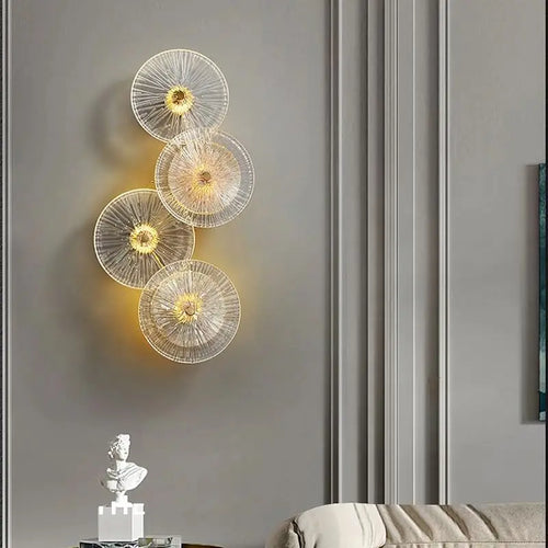 applique murale moderne en verre de feuille de lotus de luxe - vue 3 sur 10