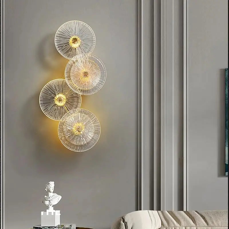 applique murale moderne en verre de feuille de lotus de luxe - vue 3 sur 10