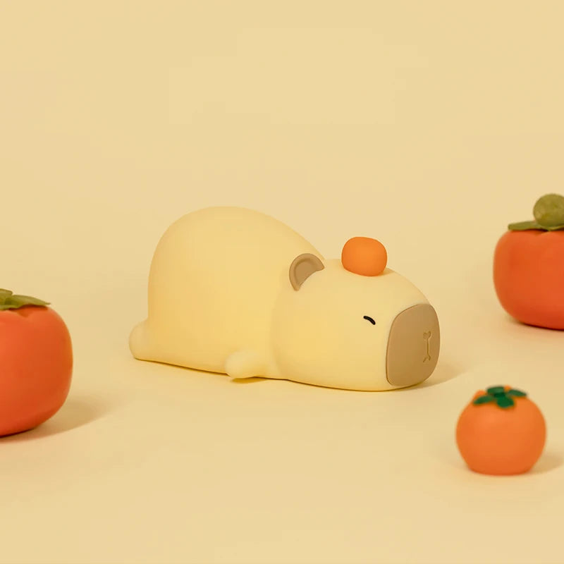 Lampe enfant dessin animé Silicone LED Capybara veilleuse USB Rechargeable gradation sommeil lampe de nuit pour chambre d'enfants décor cadeau d'anniversaire - vue 3 sur 6