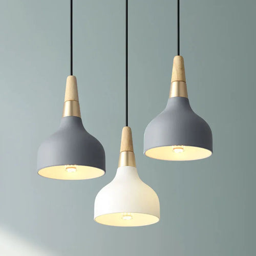 Suspension LED moderne avec abat-jour en métal coloré - vue 2 sur 12