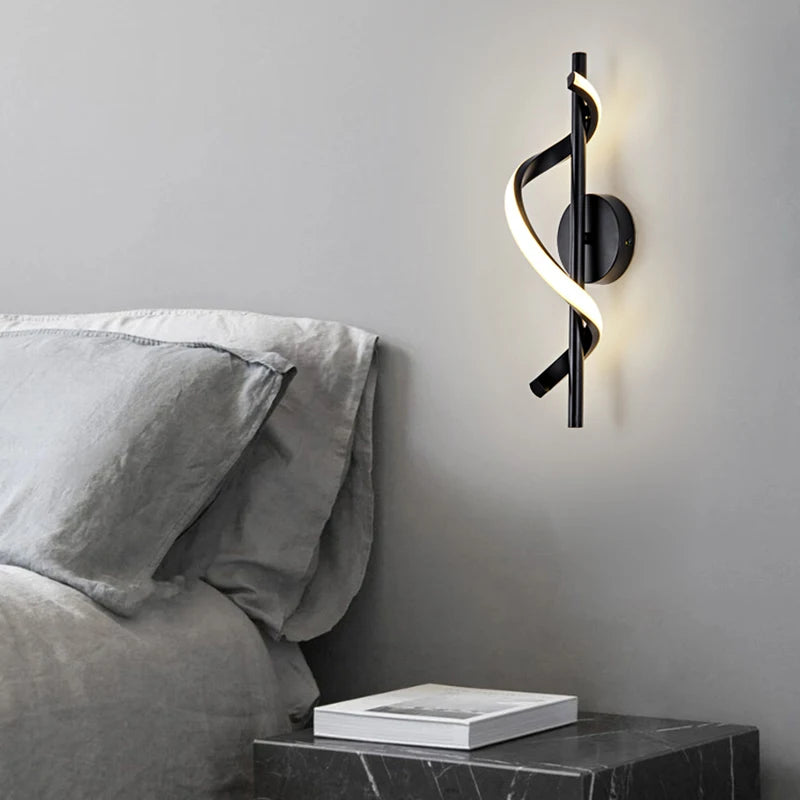 suspension led modernes avec long câble spirale - vue 5 sur 7