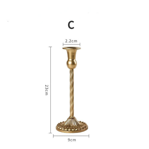 kit de bougeoirs décoratifs en laiton doré pour mariage et dîner - vue 14 sur 18