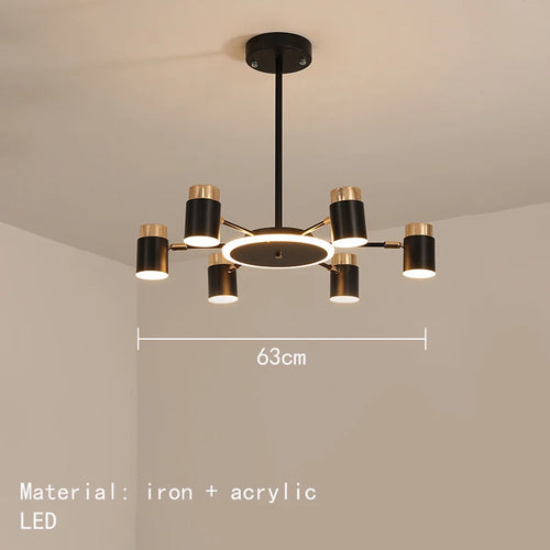 lustre led rotatif en métal avec 3 gradations suspendues - vue 10 sur 11