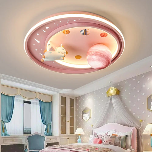 plafonnier enfant design astronaute et licorne mignon - vue 6 sur 8