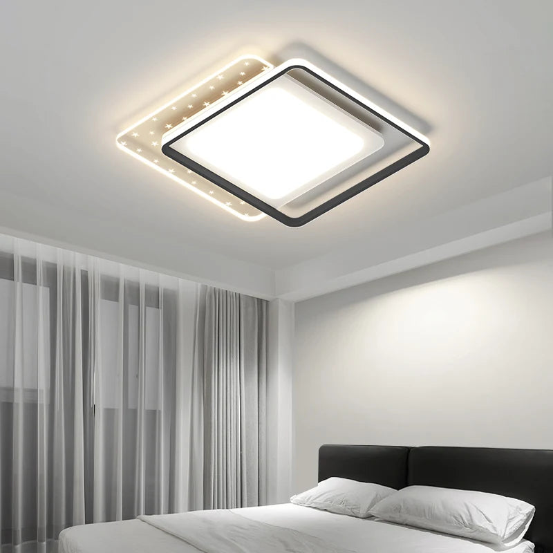 Lustre Led Plafonnier Chambre Intérieur Mince Moderne - vue 3 sur 14