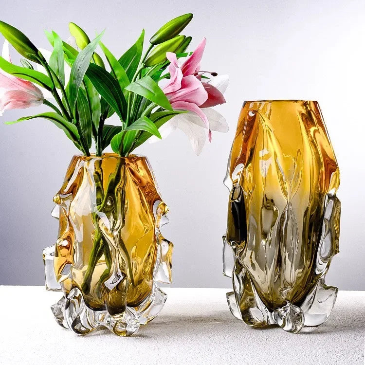vase en verre dégradé pour décoration moderne et arrangement floral - vue 4 sur 7