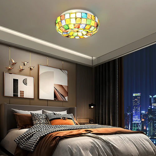 plafonnier led tiffany style bohème pour un éclairage coloré - vue 3 sur 7