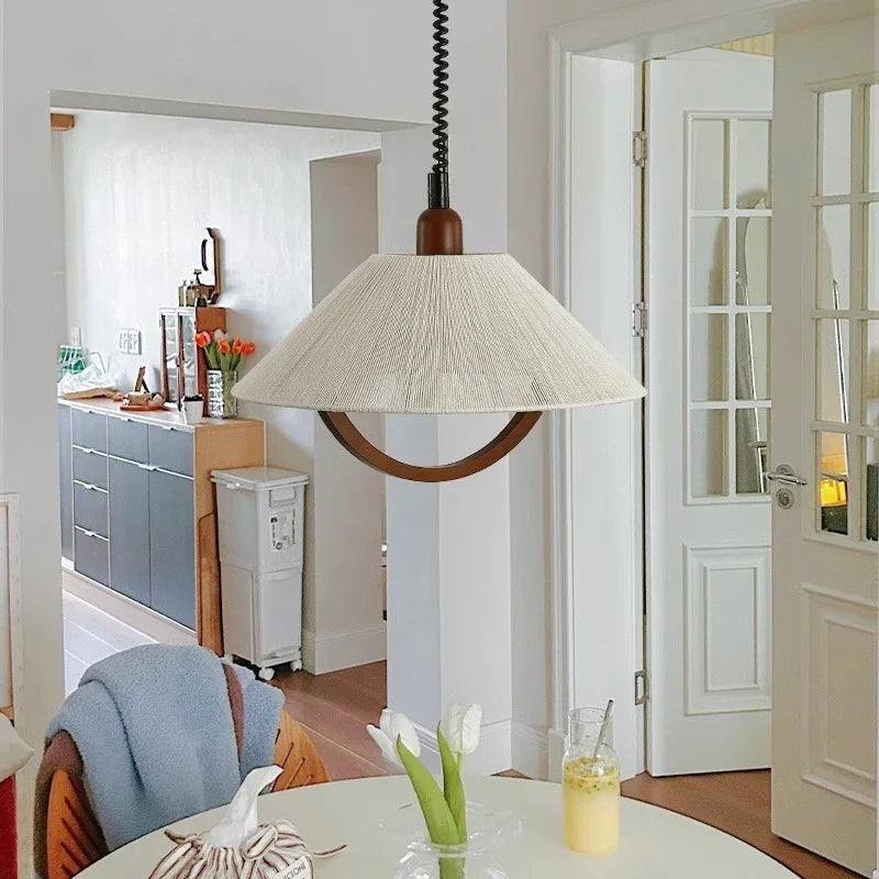 suspension rétractable en coton et bois pour intérieur - vue 6 sur 7