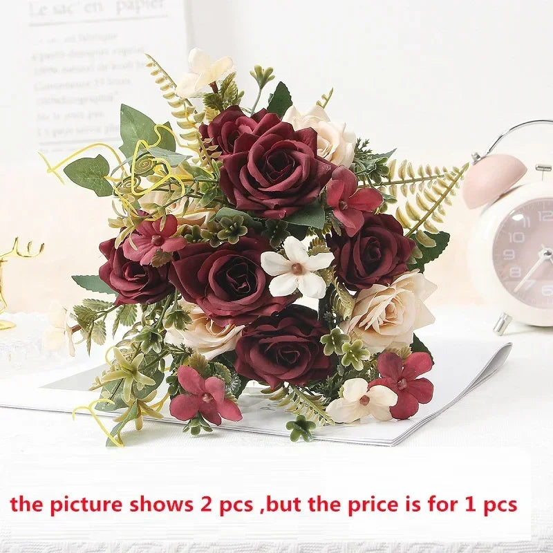 bouquet de roses artificielles pour décoration et cadeau de fête - vue 8 sur 13