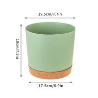 grand pot circulaire en plastique pour plantes d'intérieur avec drainage et plateau