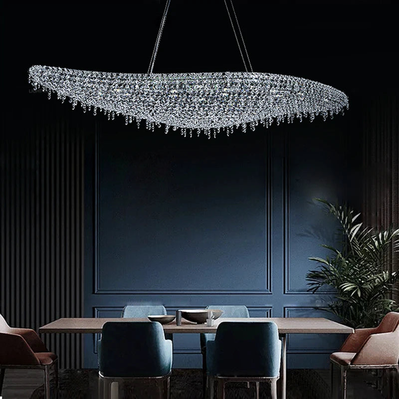lustre en cristal décoratif pour éclairage intérieur élégant - vue 4 sur 15
