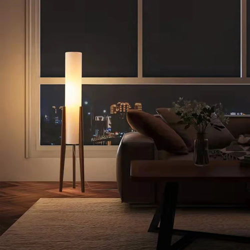 Lampadaire LED en bois style coréen - vue 6 sur 8