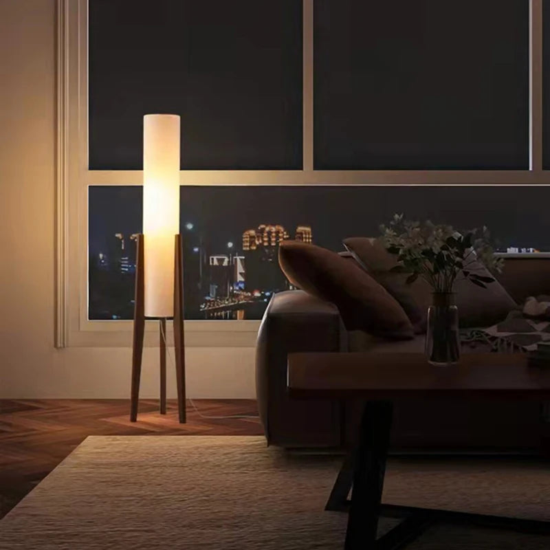 Lampadaire LED en bois style coréen - vue 5 sur 8