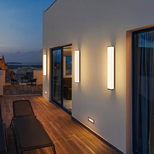 Acier inoxydable LED étanche longue applique murale moderne Ip65 éclairage extérieur jardin Villa balcon ligne lumière mur rondelle lumière 8 - vue 7 sur 8