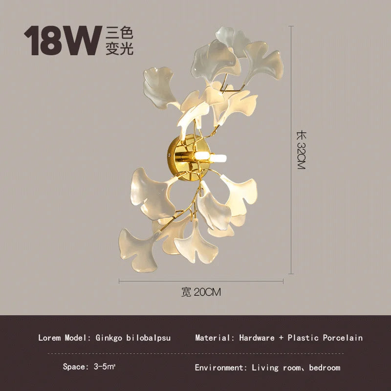 Ginkgo feuille cage d'escalier long lustre lumière atmosphérique villa de luxe duplex bâtiment loft hall d'hôtel lampes d'art créatives - vue 10 sur 20