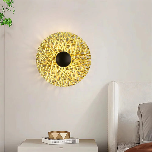 applique murale LED ronde en métal nordique décoratif pour intérieur moderne - vue 3 sur 23