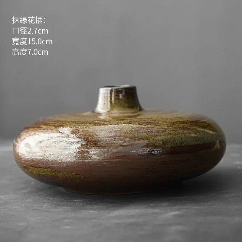 vase en terre cuite japonais imitation pierre vintage pour fleurs - vue 7 sur 21