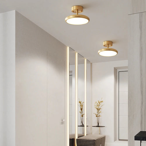 plafonnier moderne en cuivre noir design rond pour intérieur - vue 5 sur 8