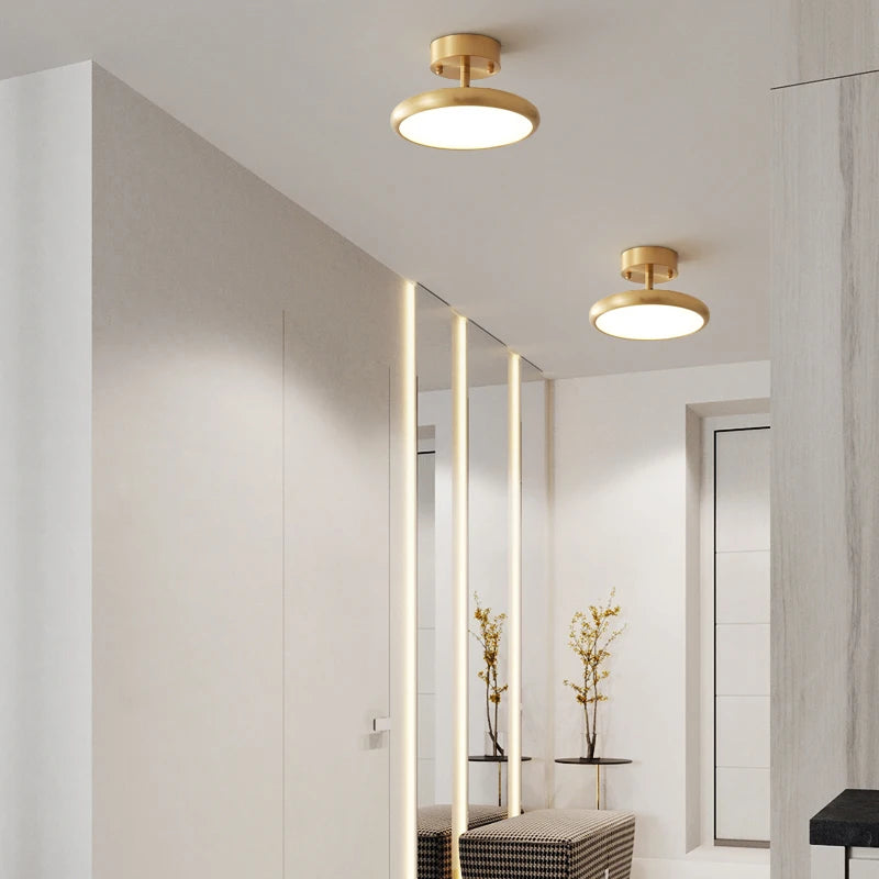 plafonnier moderne en cuivre noir design rond pour intérieur - vue 5 sur 8