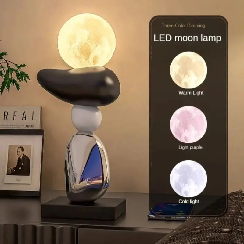 lampe à poser en pierre pour ambiance relaxante et décorative - vue 3 sur 10