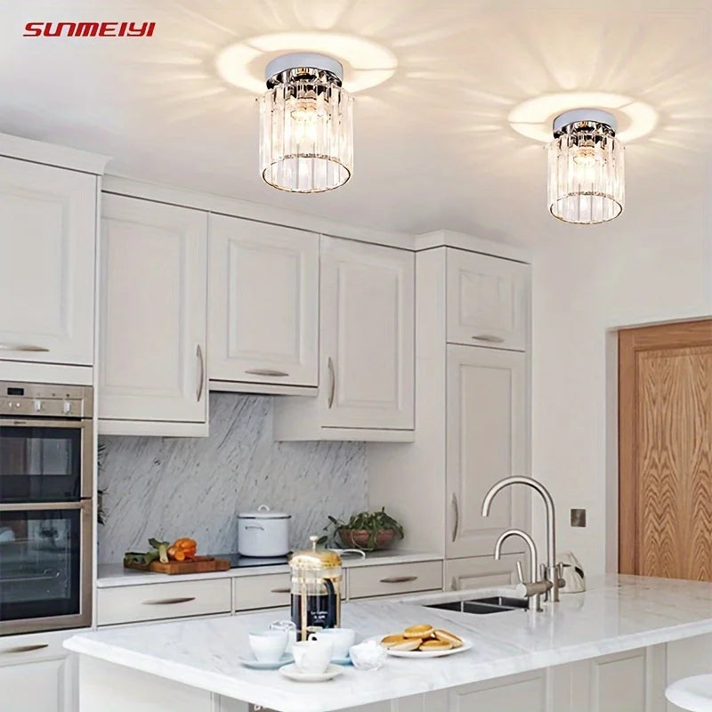 SUNMEIYI-Silver Modern Ceiling Light Lamp for Kitchen, Living Room, Home Decoration, Dining Room, Hallway - vue 2 sur 5