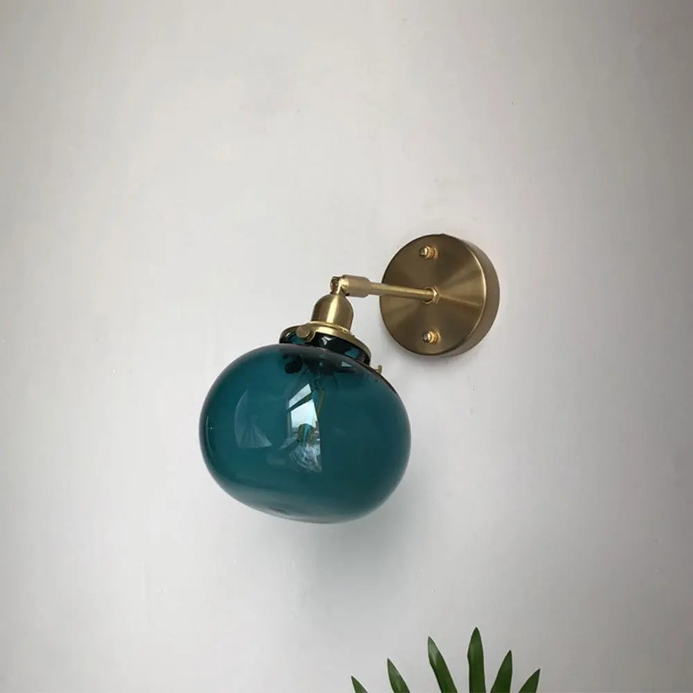 applique murale rétro en laiton et verre design élégant pour intérieur - vue 5 sur 11