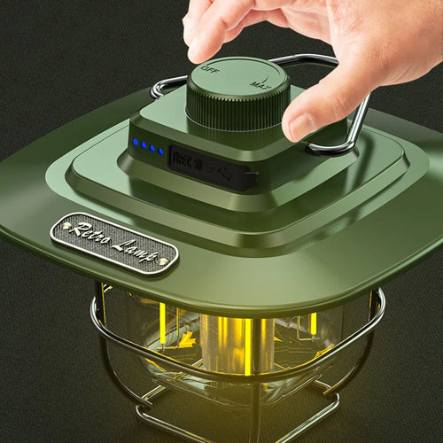lampe de camping led rétro suspendue étanche avec batterie rechargeable - vue 6 sur 12