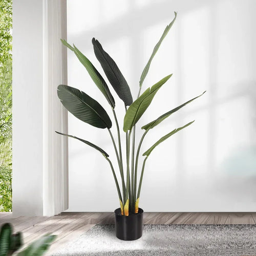 grand bananier artificiel en pot pour décoration intérieure et extérieure - vue 4 sur 7