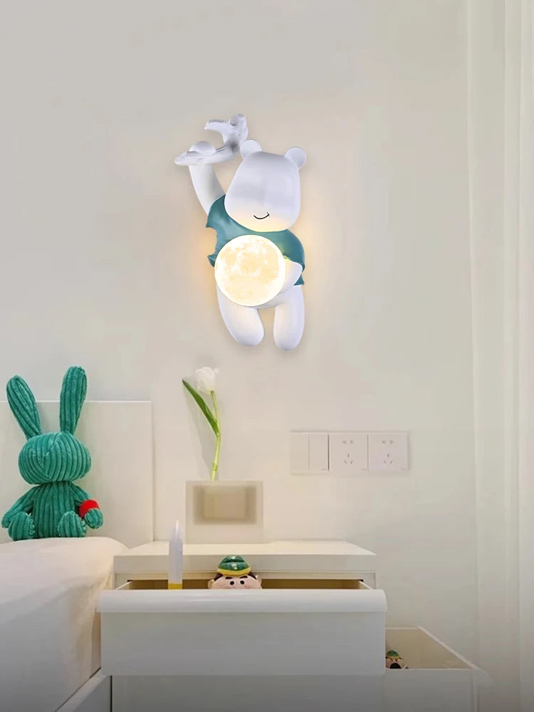 applique murale ours moderne pour chambre enfants et salon - vue 5 sur 9