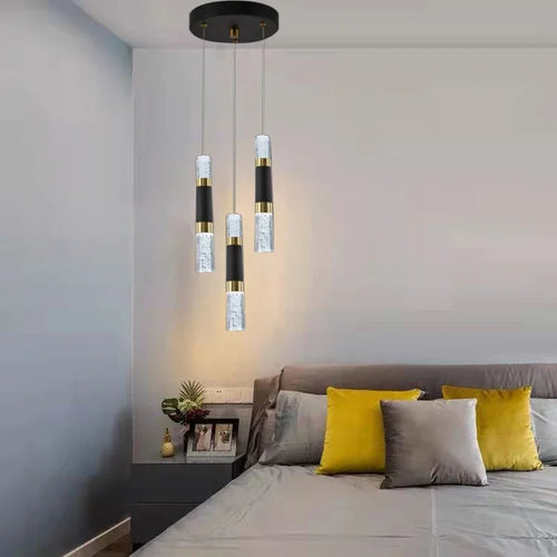 lustre moderne à LED avec lampes à bulles en acrylique suspendu - vue 2 sur 8