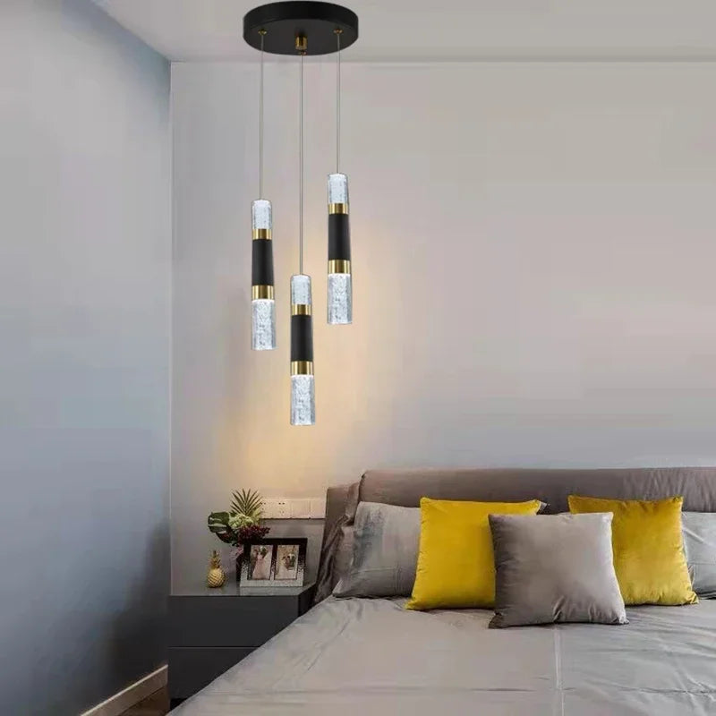 lustre moderne à LED avec lampes à bulles en acrylique suspendu - vue 1 sur 8