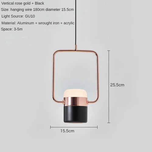 Nordic Designer Strip Restaurant Chandelier Minimalist Creative Bar Table Lamp, Bedroom Bedside Decoration Small GU10 Chandelier - vue 13 sur 14