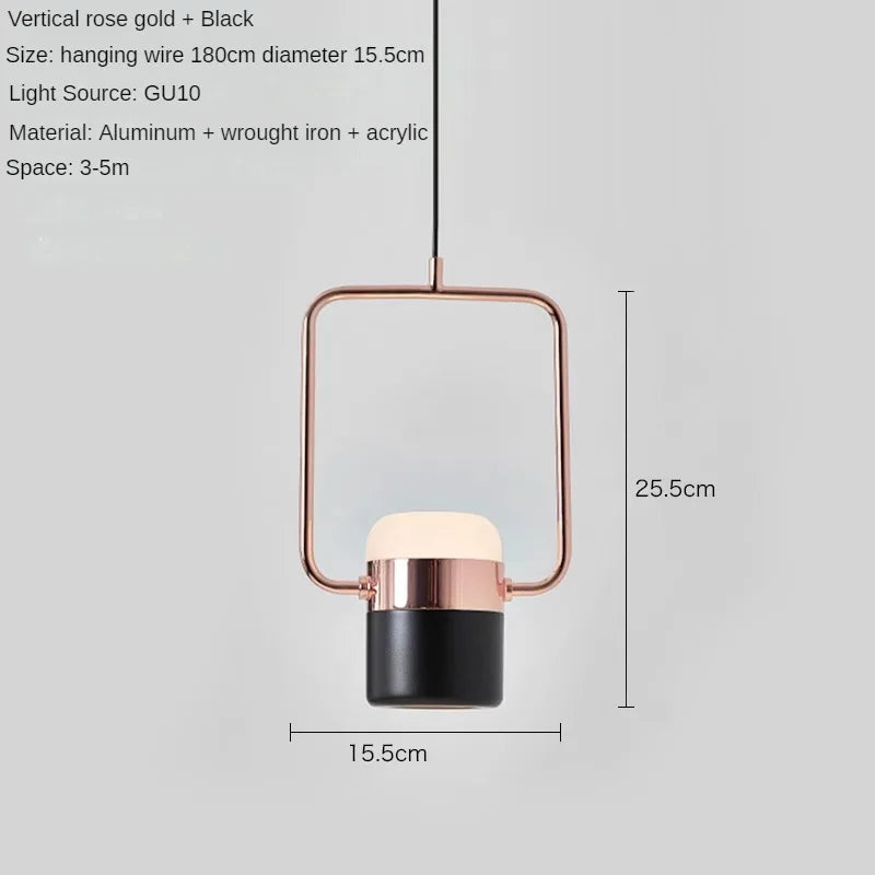 Nordic Designer Strip Restaurant Chandelier Minimalist Creative Bar Table Lamp, Bedroom Bedside Decoration Small GU10 Chandelier - vue 12 sur 14