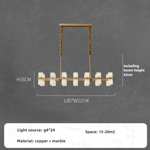 suspension postmoderne en cuivre et marbre design minimaliste - vue 13 sur 12