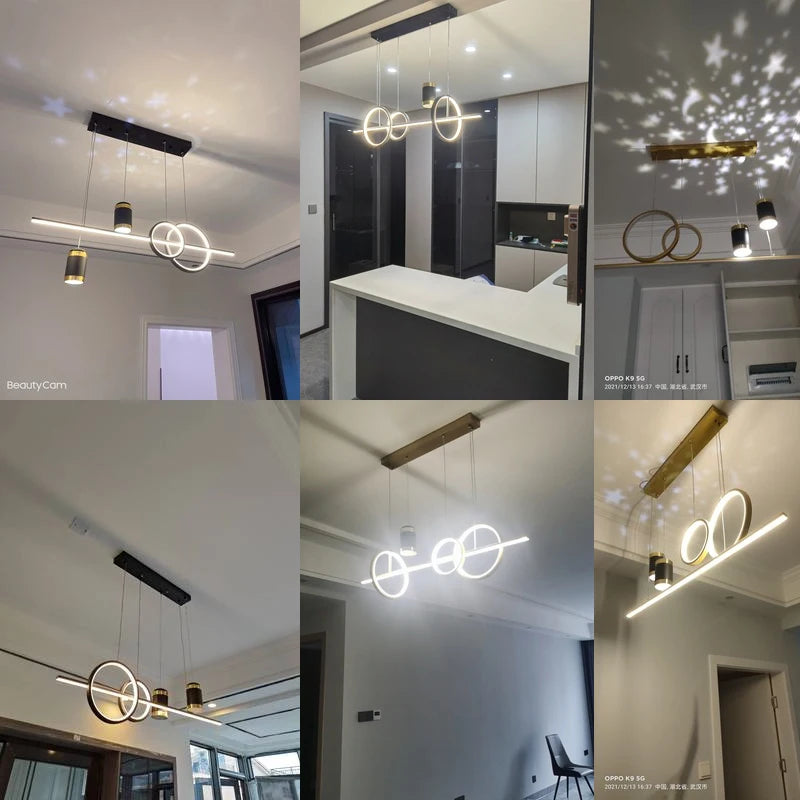 style nordique suspension led lumières luminaria abajur - vue 10 sur 18