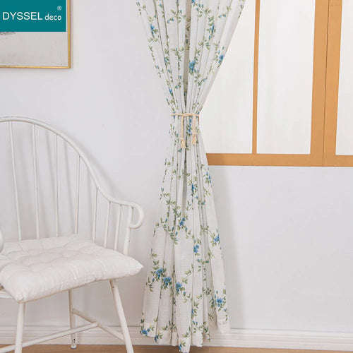 Rideau voile transparent motif floral style moderne salon - vue 3 sur 8